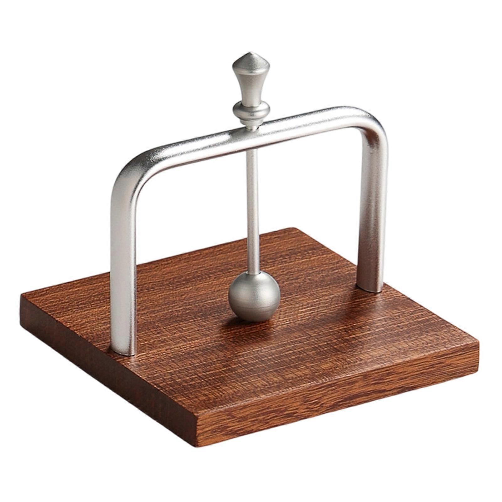 Space Saving Vertical Napkin Organizers Aluminum Alloy Mechanism Natural Wood Finish Suitable For Kitchens Counter Buffet Table silver