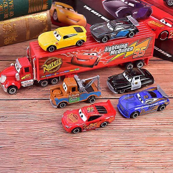 7 Lightning McQueen Jackson Storm Cruz Ramirez Mater Uncle Truck diecast metal toys.