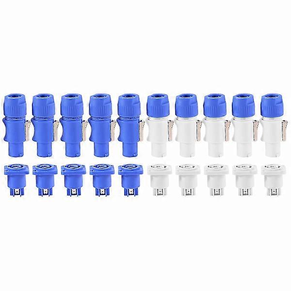 10 Set Powercon Typ A Nac3fca + nac3mpa-1 Chassis Connector Panel Adapter, Stromanschluss