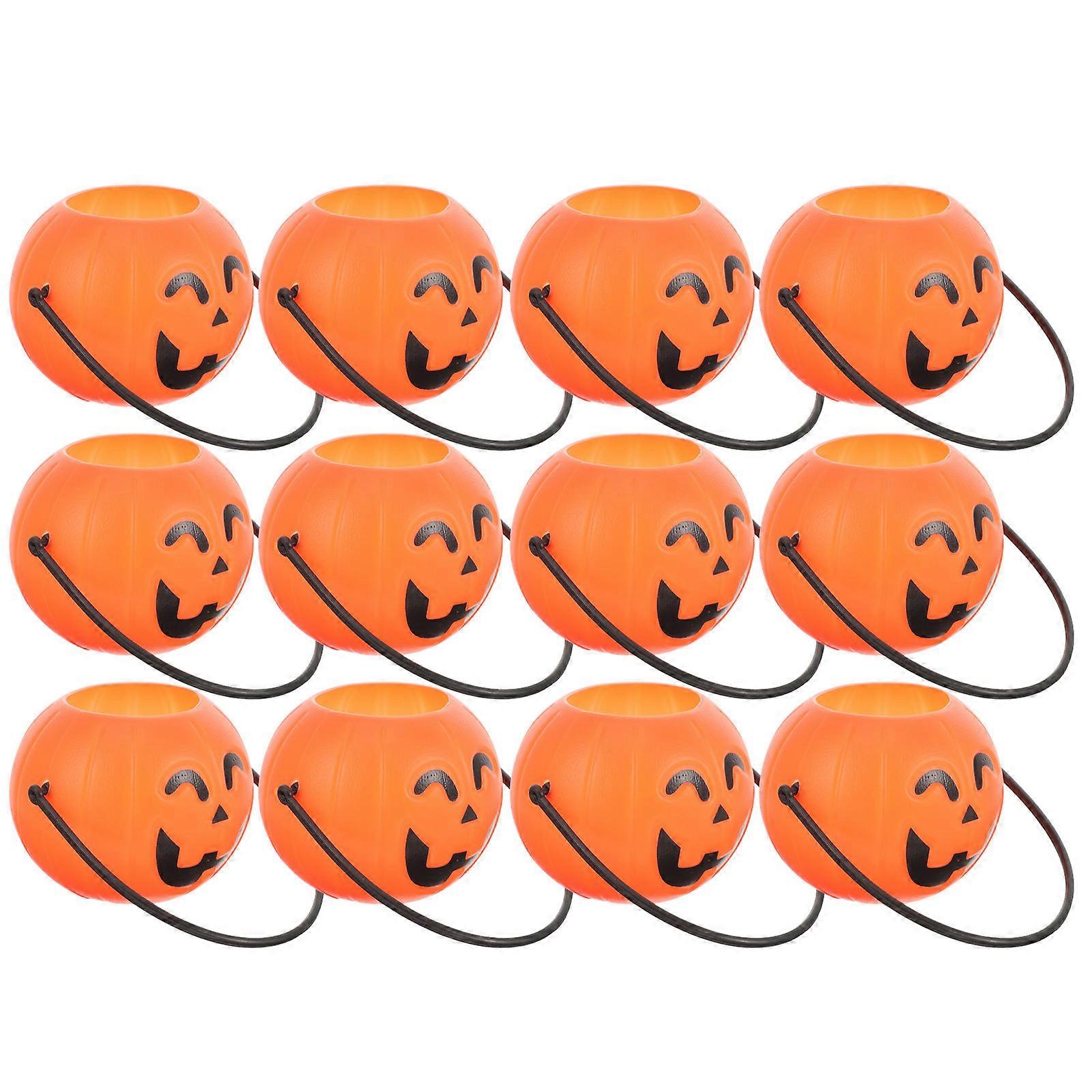 Pumpkin Bucket 12Pcs Great For Haunted House Parties Kids Assorted Color Storage