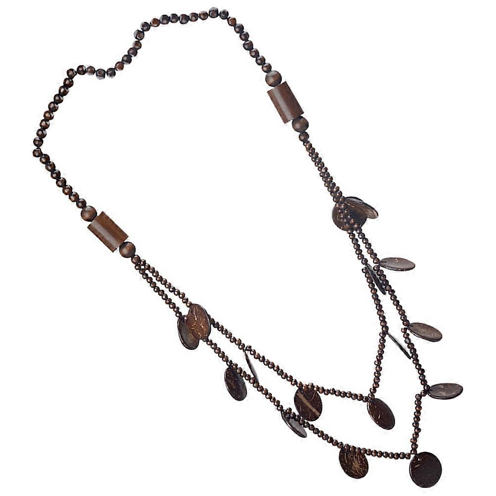 Women's Bohemia Ethnic Style Chunky Necklace with Coconut Shell Charms
