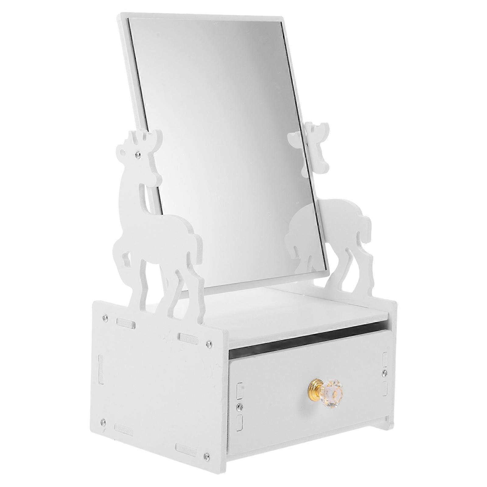 Desktop Cosmetics Storage Box For Women White Color 28X16X13CM Dust-Proof Protection 1Set