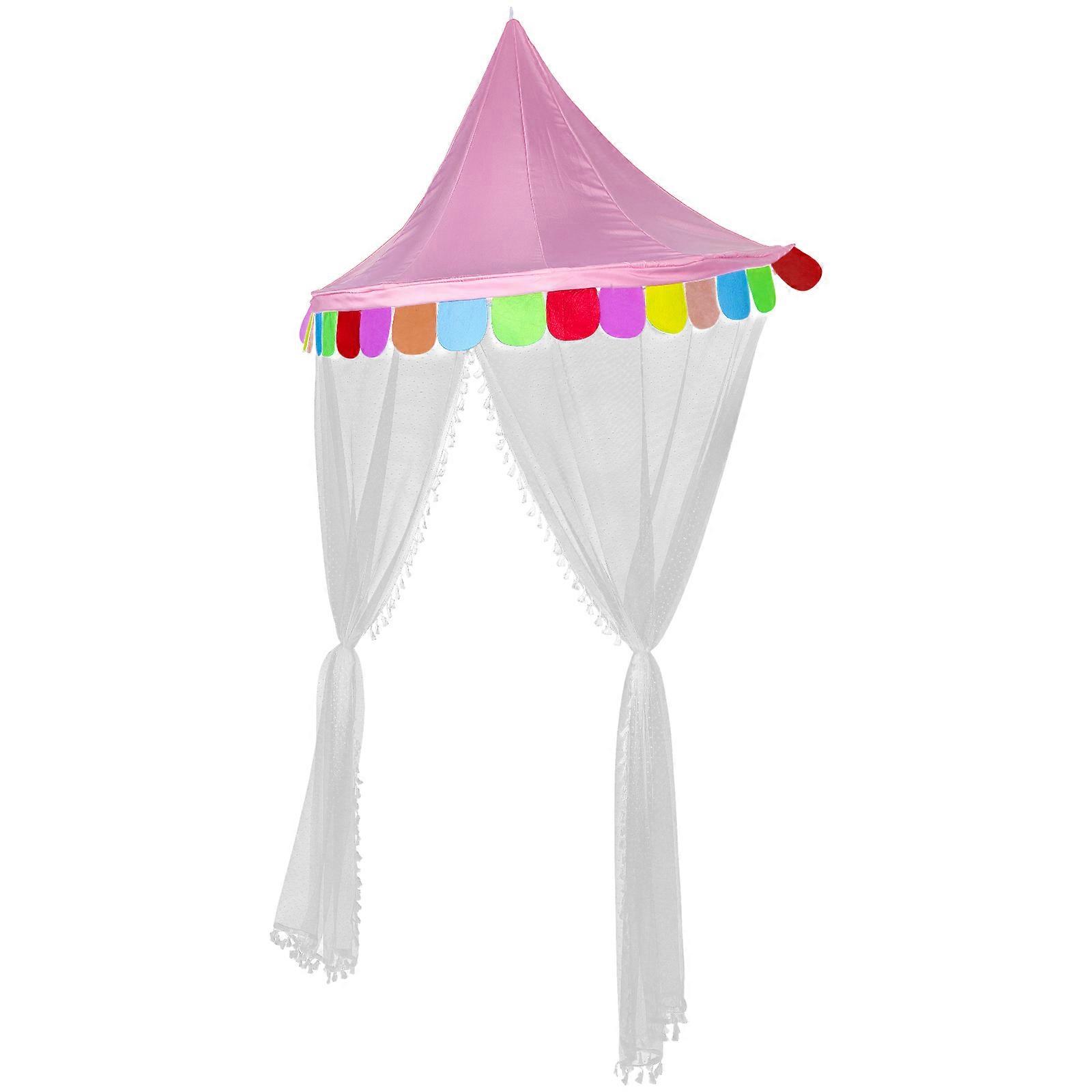 Indoor Play Tent Toddler Tents Creative For Childrens Bedroom Decor Pink Polyester Fiber Bug And Dust Protection 1Set