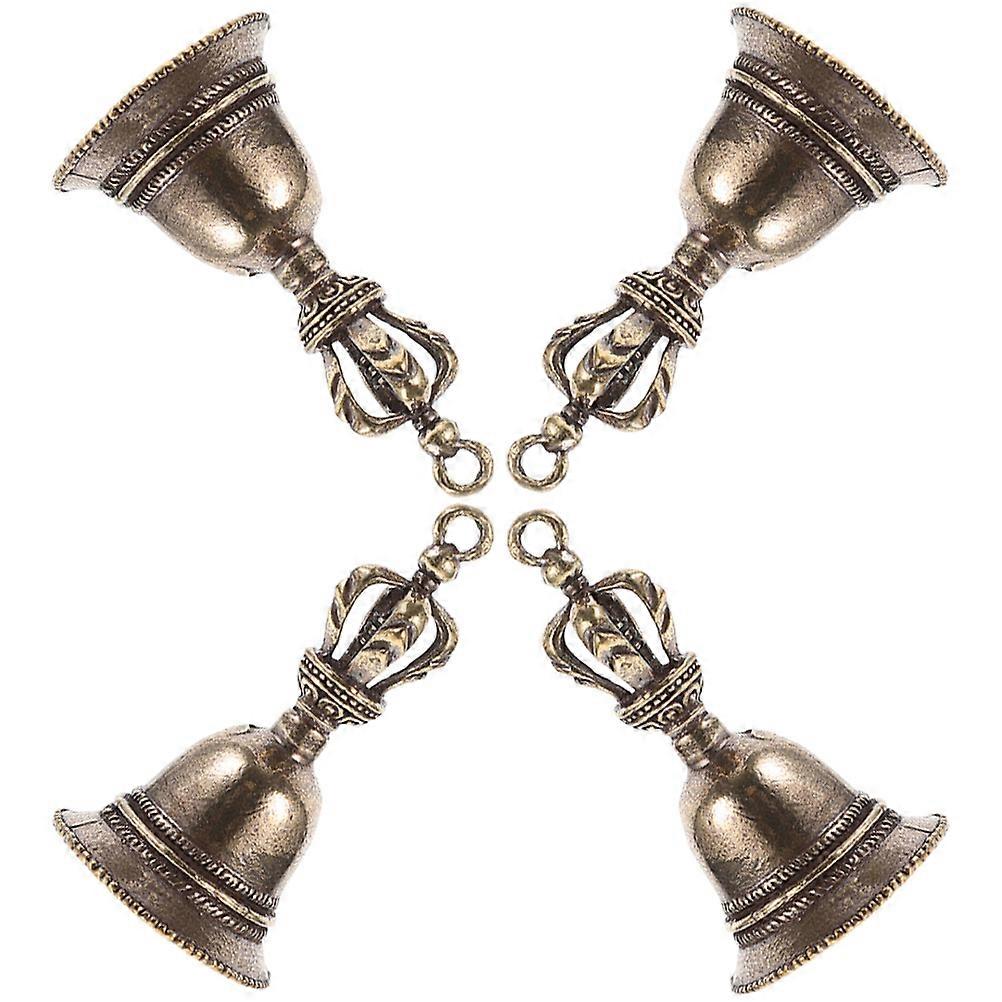 Golden Copper DIY Hanging Bell for Party Use Creative Decorative Key Chain Pendant 4 Pieces