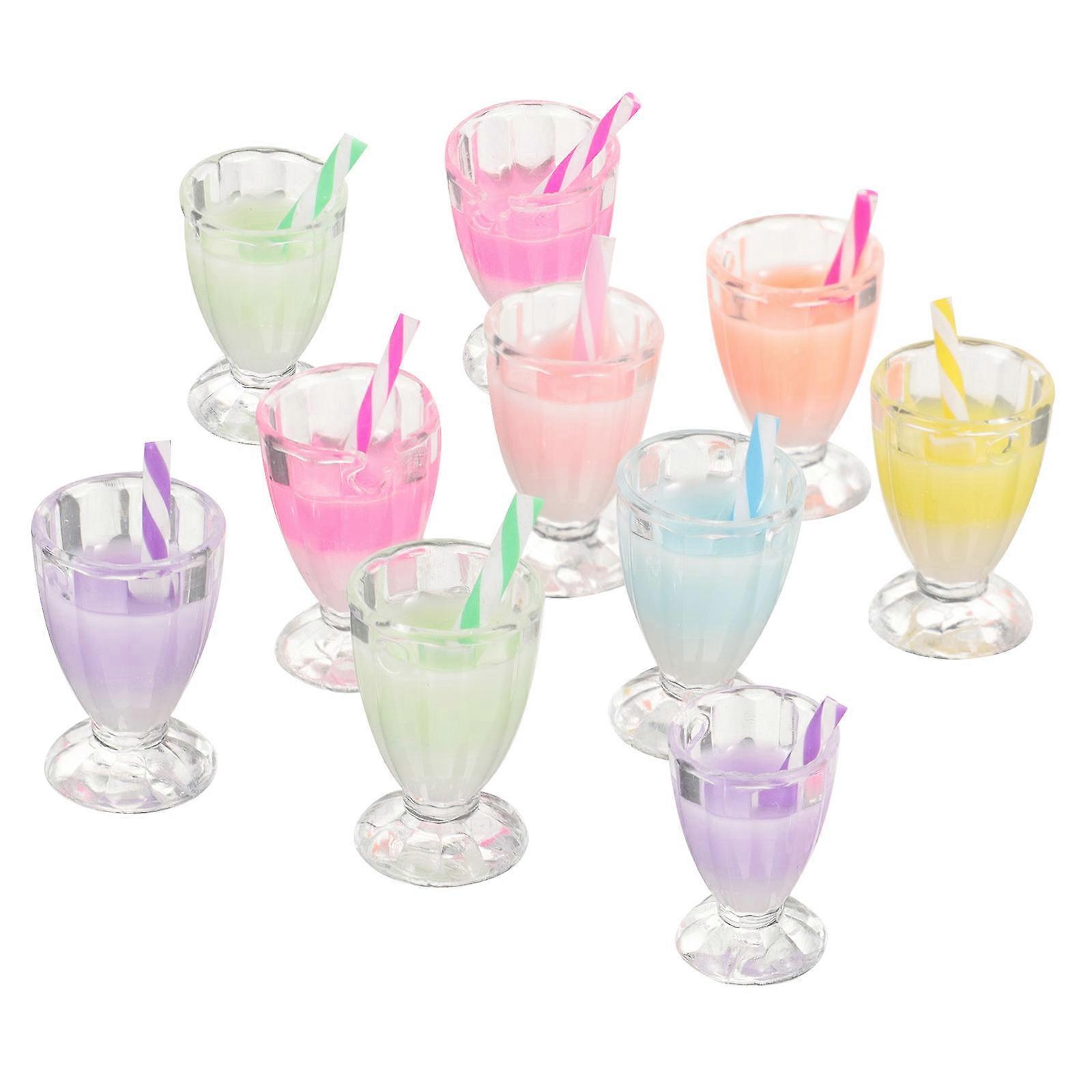10pcs Mini Resin Drinking Cup Charms – Lightweight DIY Pendant Accessories with Hanging Loop for Jewelry Making and Craft Projects – Random Mixed