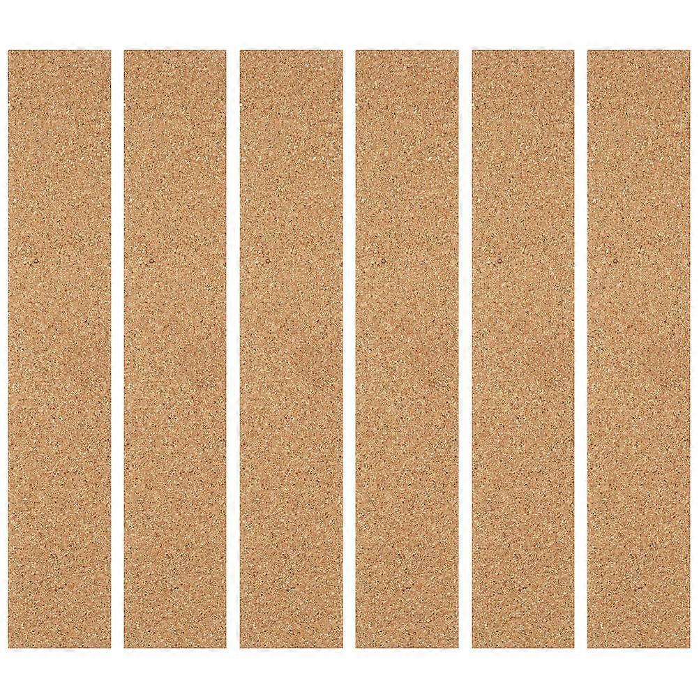 Cork Board Strips for Office Use Brown Natural Cork Material Easy to Install 6pcs