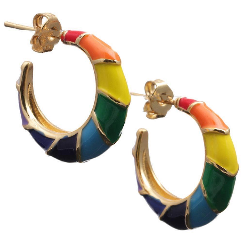 Rainbow Earrings 1Pair Copper Multi Color with Eye-Catching Design for Decoration Use