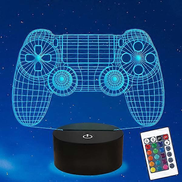 Gamepad 3D Illusion Lamp, Ammonite Controller Night Light wi