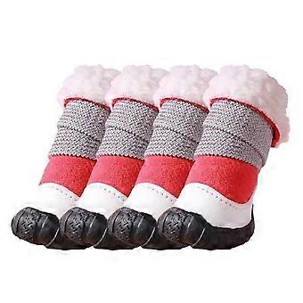 Scarpe invernali per cani da 4 pezzi - Scarpe da ginnastica comode e calde per cani di piccola e media taglia - Design impermeabile e antiscivolo