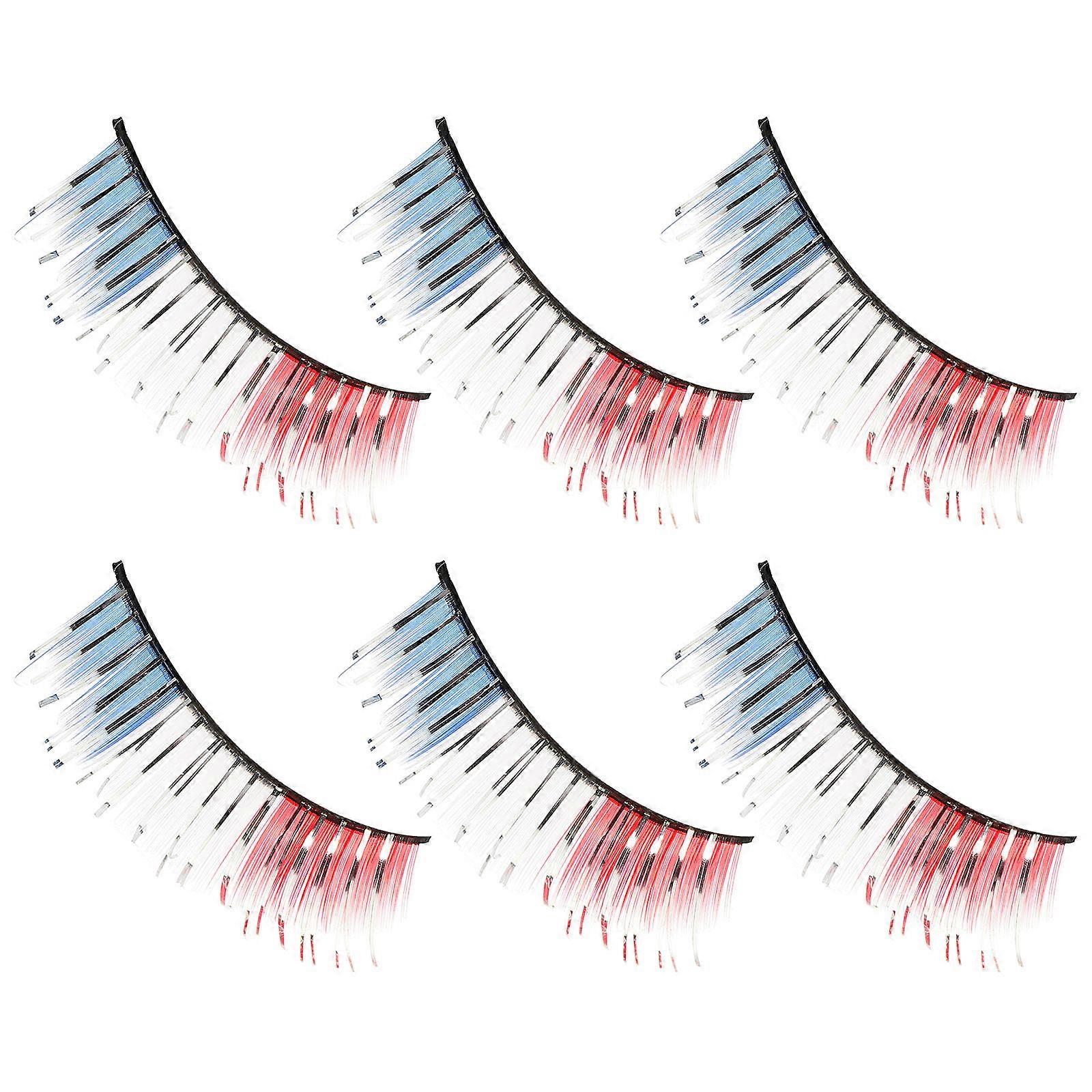 Colorful Art Eyelashes For Eye Decoration During Halloween Performance Carnival Random Style Approx. 5X3X1Cm 3Pairs