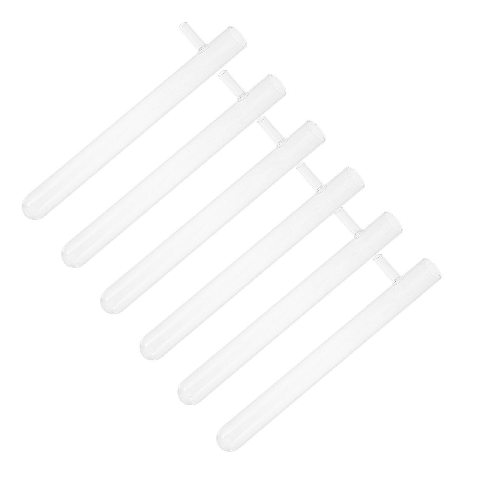Transparent Glass Test Tube Set 6Pcs For Laboratory Work Featuring Convenient Side Arm Design Perfect For Scientific Applications