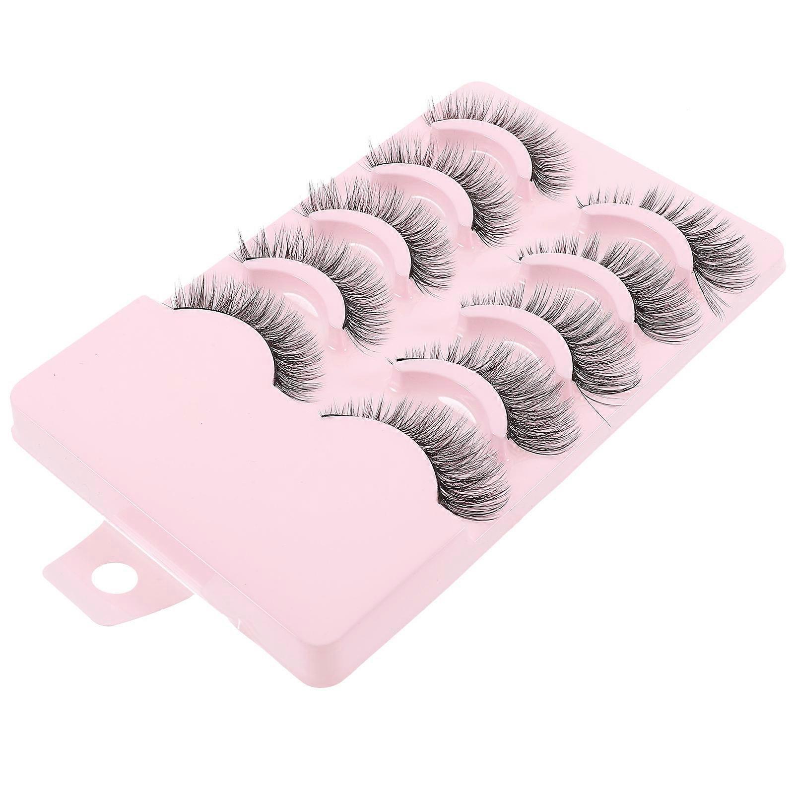 Rush Black Fiber Eyelashes for Makeup Use Safe Comfortable Chic Unique 5 Pair