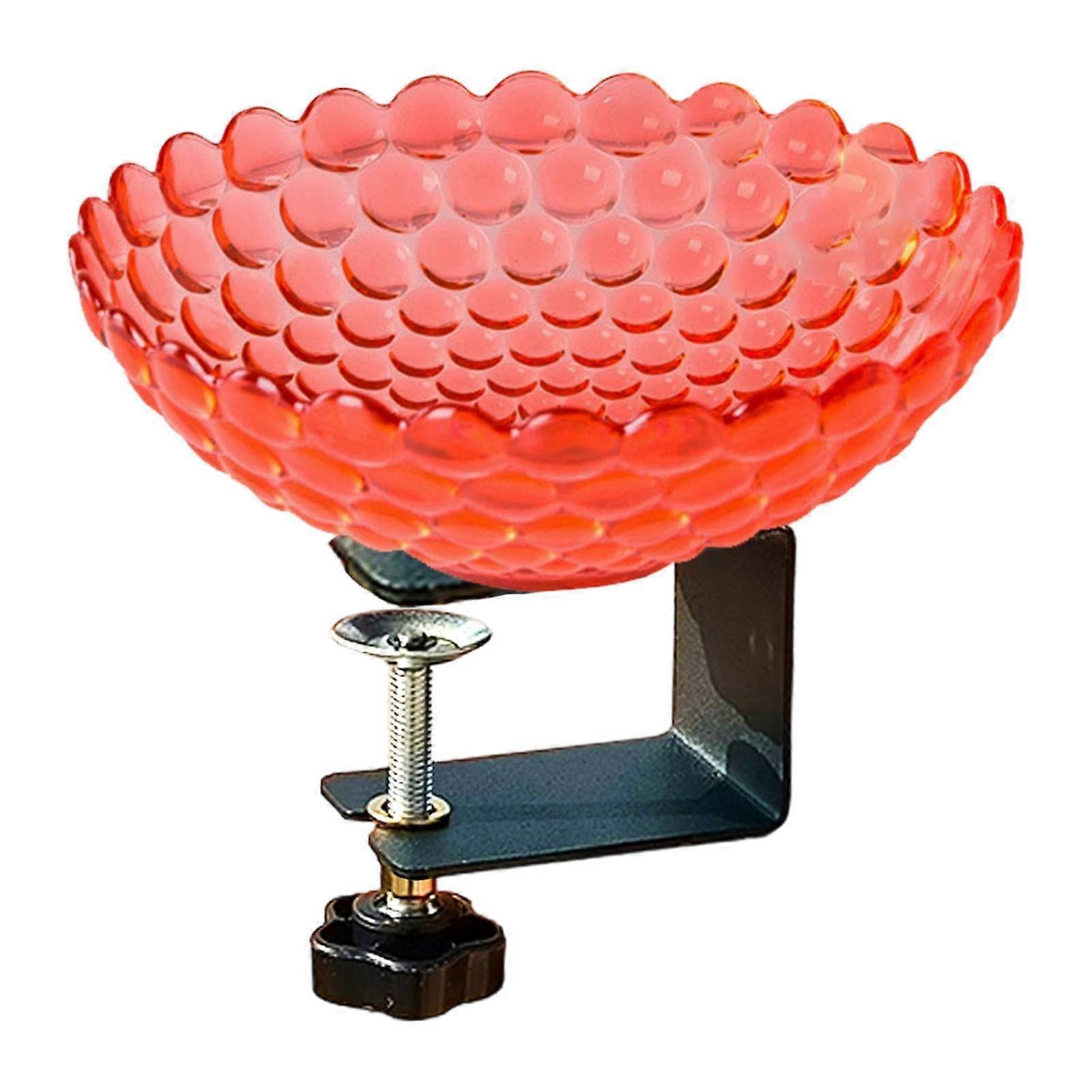Mounted Bird Bath With Clip, Bird Feeder For Yard And Patio, Scarlet Color, Easy Clean Decoration, Housewarming Gift