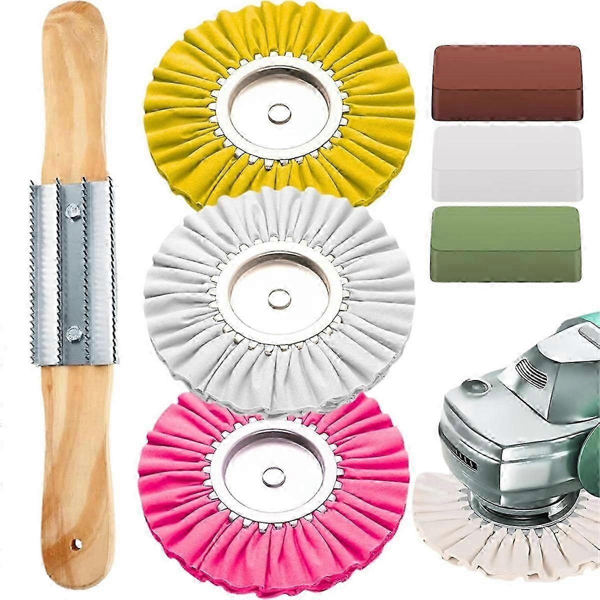 Kit de polimento de 8 polegadas com 7 peças - Rodas de polimento de vias aéreas