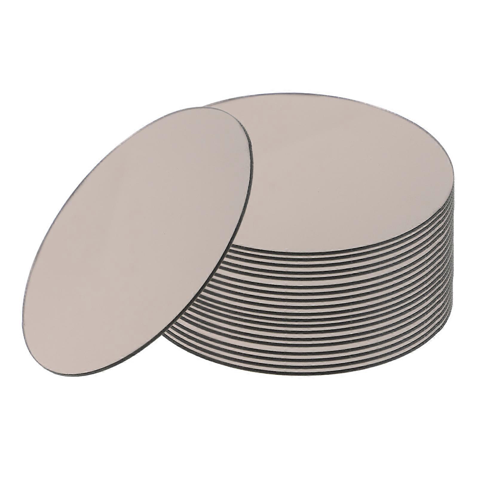 Khaki Small Round Mirror for Decoration Acrylic Material 20Pcs