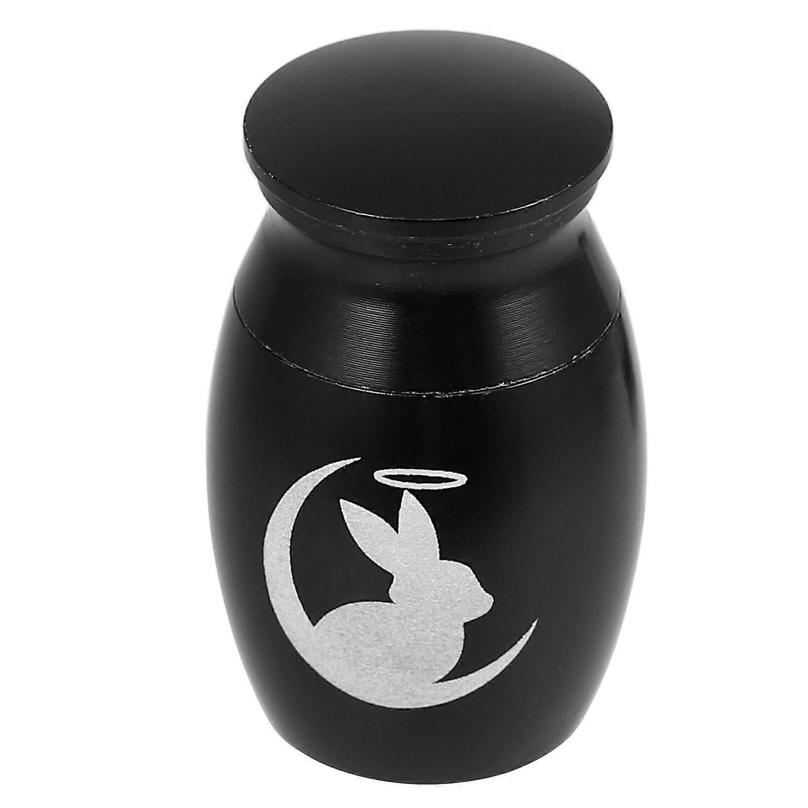 Urna de Aço Inoxidável Pequena para Cinzas Preta Forte e Resistente Tampa Bem Selada 3,5 polegadas
