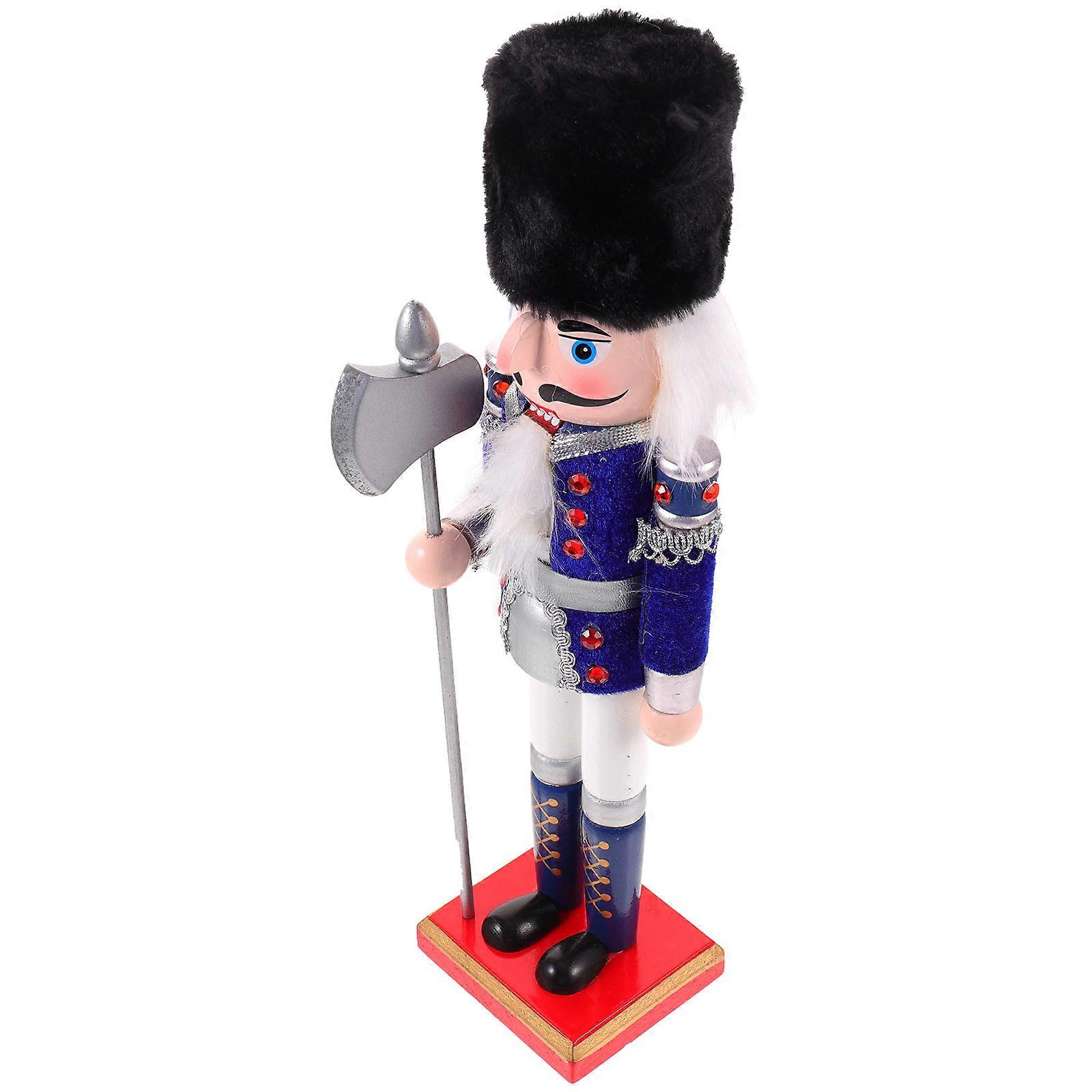 Nutcracker Decor Table Top Wooden Nutcracker Figure For Home Office Decor 9x6.5x30cm 1Pcs