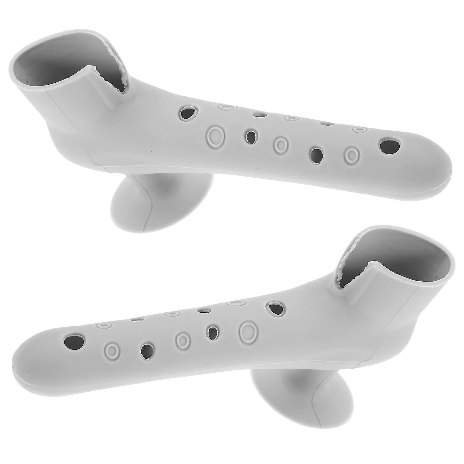 Silicone Door Handle Wall Protector Grey Soft and Stretchy Prevents Wall Damage and Injuries 2pcs