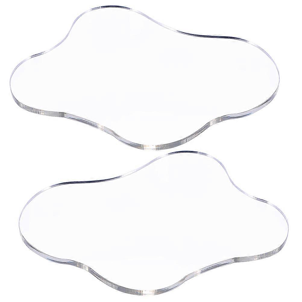2pcs Irregular Acrylic Coasters Stylish Heat Resistant Table Decor for Coffee Tables & Dining Areas – Versatile Home Use