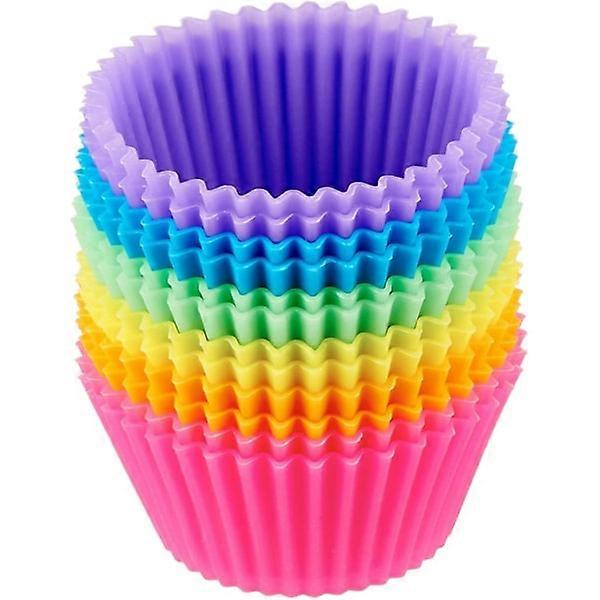 12-Pack Reusable Silicone Baking Cups, Muffin Liners, Non-Stick