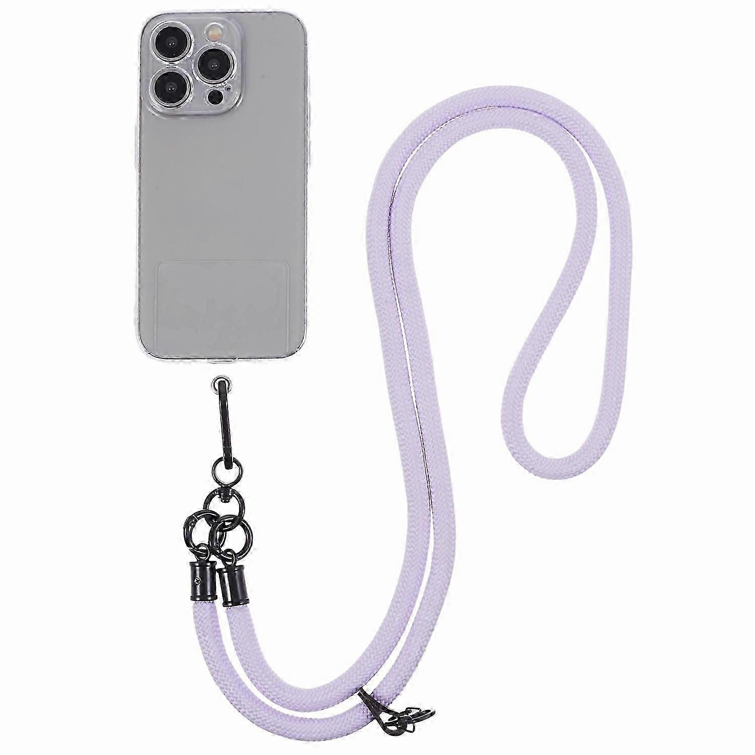 Type J Style A Solid Color Phone Strap 10mm Crossbody Nylon Phone Charm with Clear Patch