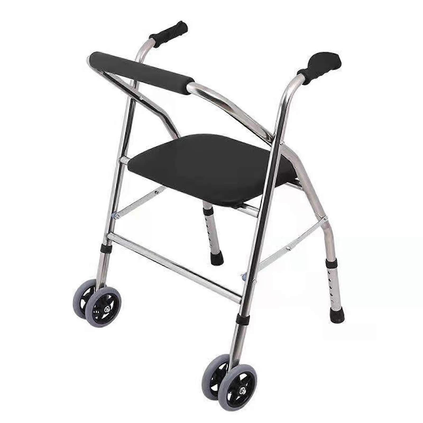 Walking frame, Folding walker, Heightadjustable walking aid, Small lightweight walker for elderly, Walking aids for disability, Silver Lightstar