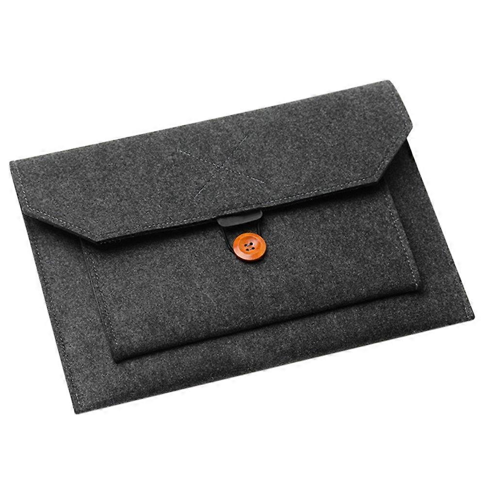 Mens Laptop Case, Durable Felt Construction Button Closure
