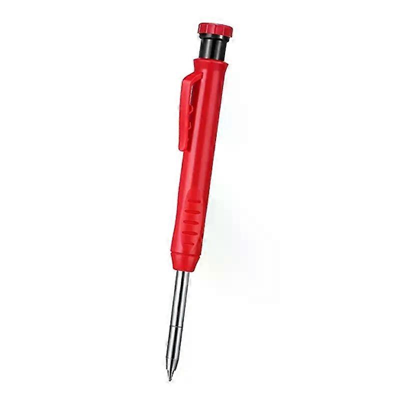 Solid Carpenter Crayon Set with 7 Filling Leads, Built-in Sharpener, Deep Hole Pencil Automatic Marking Tool