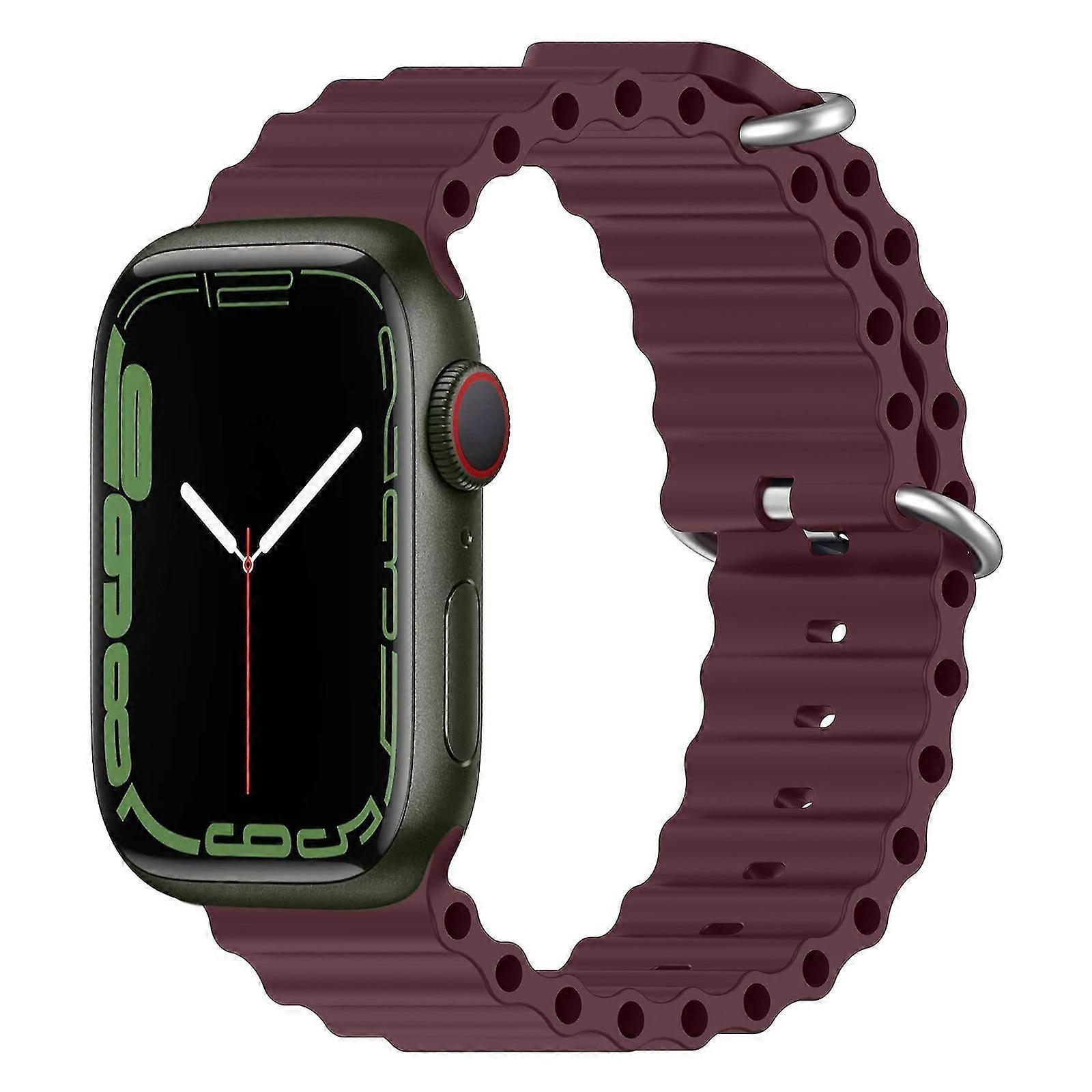 Ocean Silicone Watch Band for Apple Watch Series 8&7 41mm/SE 2&6&SE&5&4 40mm/3&2&1 38mm