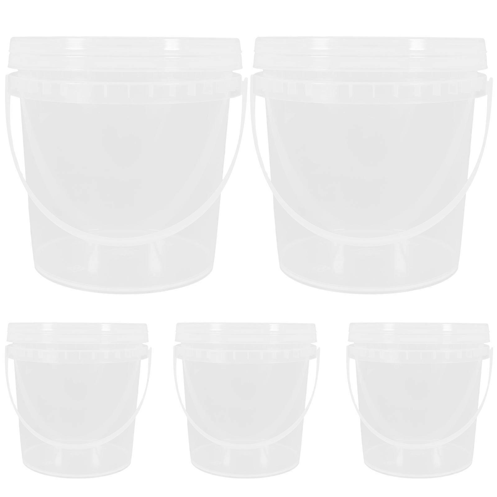 Portable Milk Tea Container with High Transparency and Non Slip Bottom for Decor White Plastic 5pcs