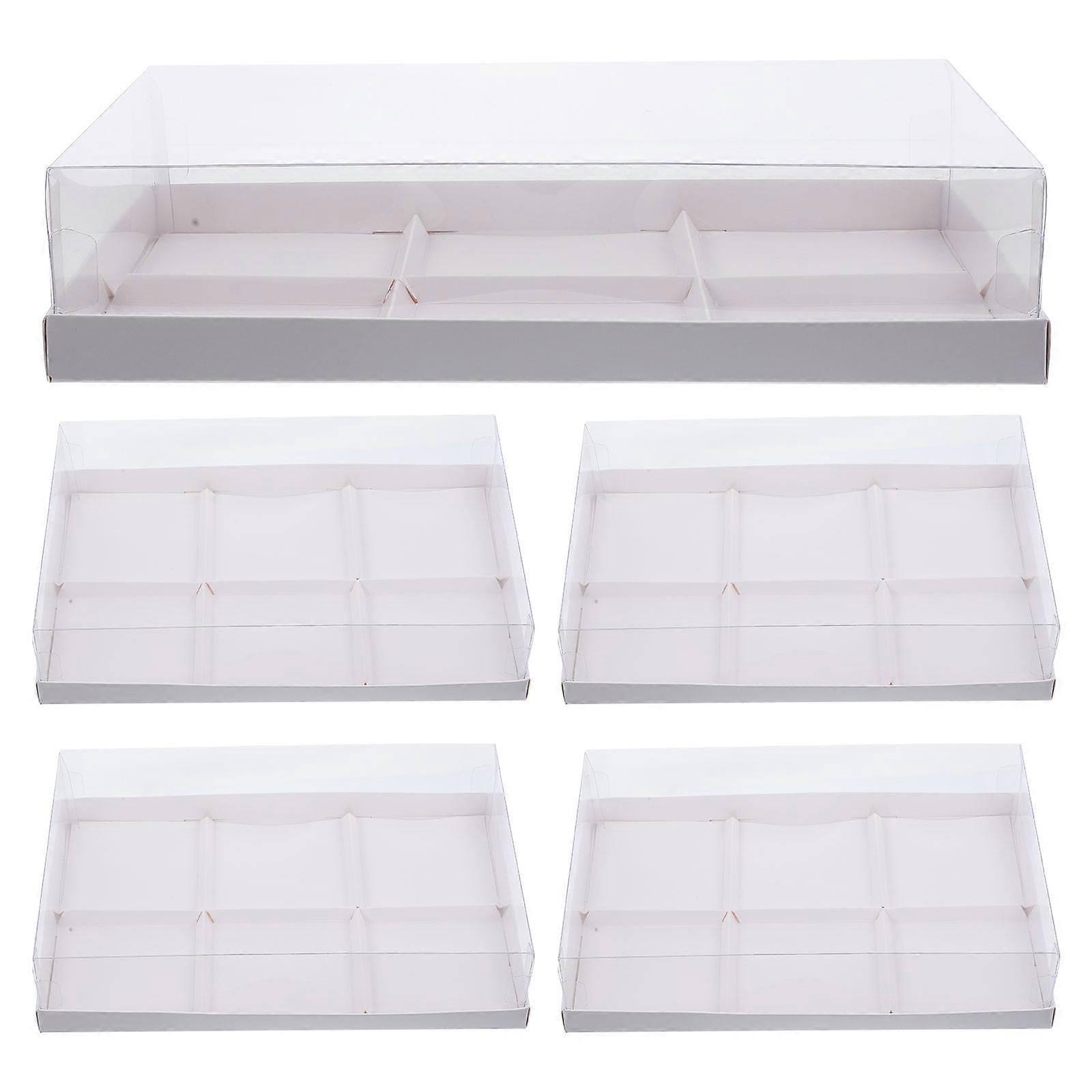 5pcs Clear Bakery Box with Compartment for Cake Packaging and Cookie Boxes
