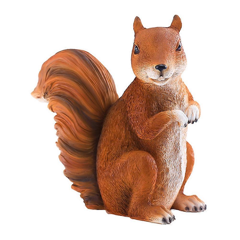 Squirrel Sculpture Figurine for Garden Animal Decor Simulation