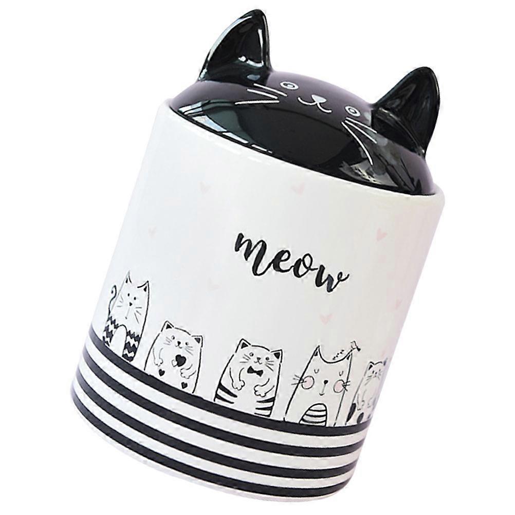 Ceramic Sealing Container Cat Shape Sugar Holder 12.7X12.7X18.3CM Storage 1Pack