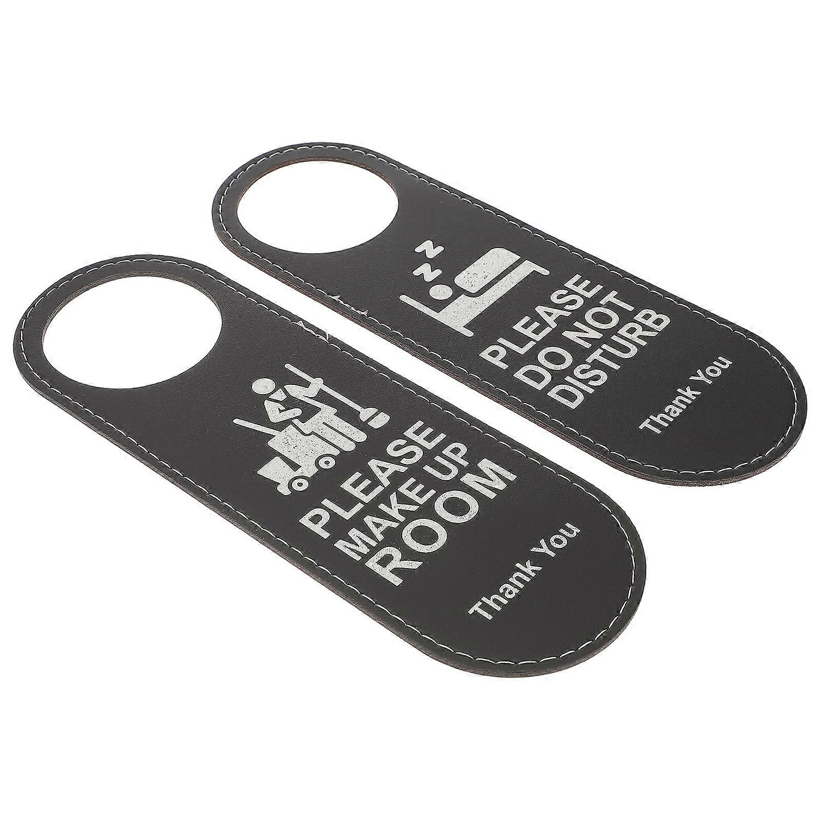 Black Do Not Disturb Door Sign for Hotel Decoration 2 Pieces