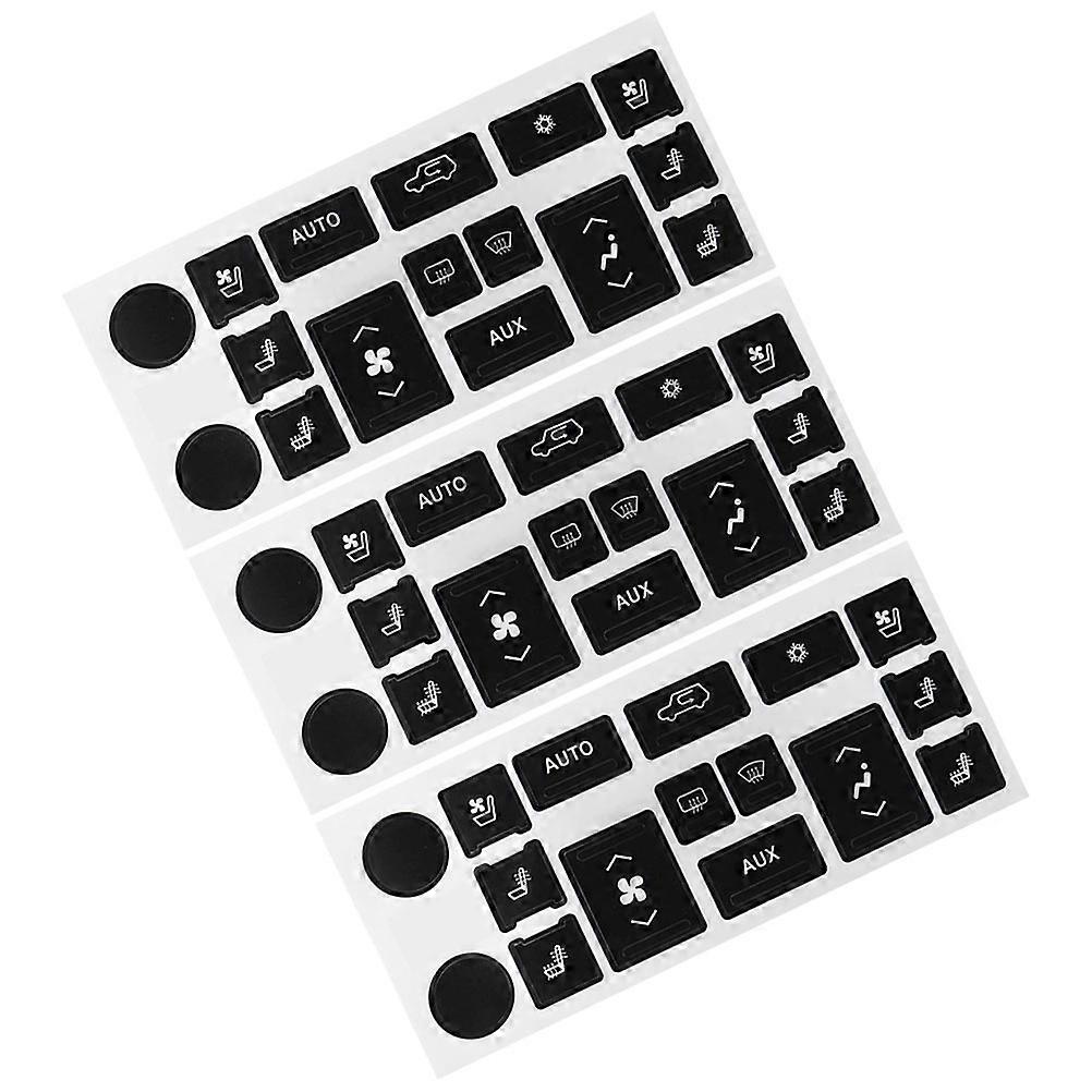 3 Replacement Car Dash Button Decals for Adhesive Repair Stickers Durable, Non Fading Interior Central Control Button Restoration Accessory