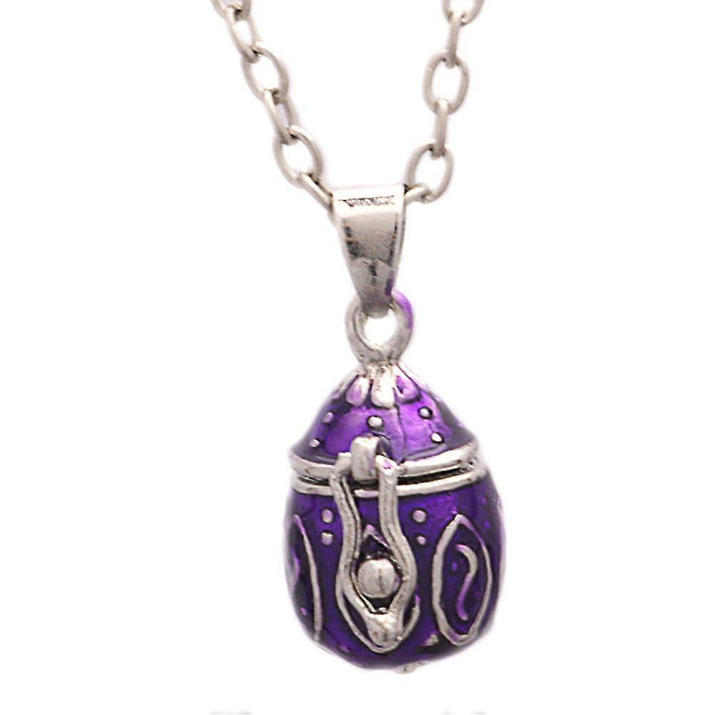 Copper Wishing Pendant Chain with Openable Design for Decoration and Memory Storage Purple