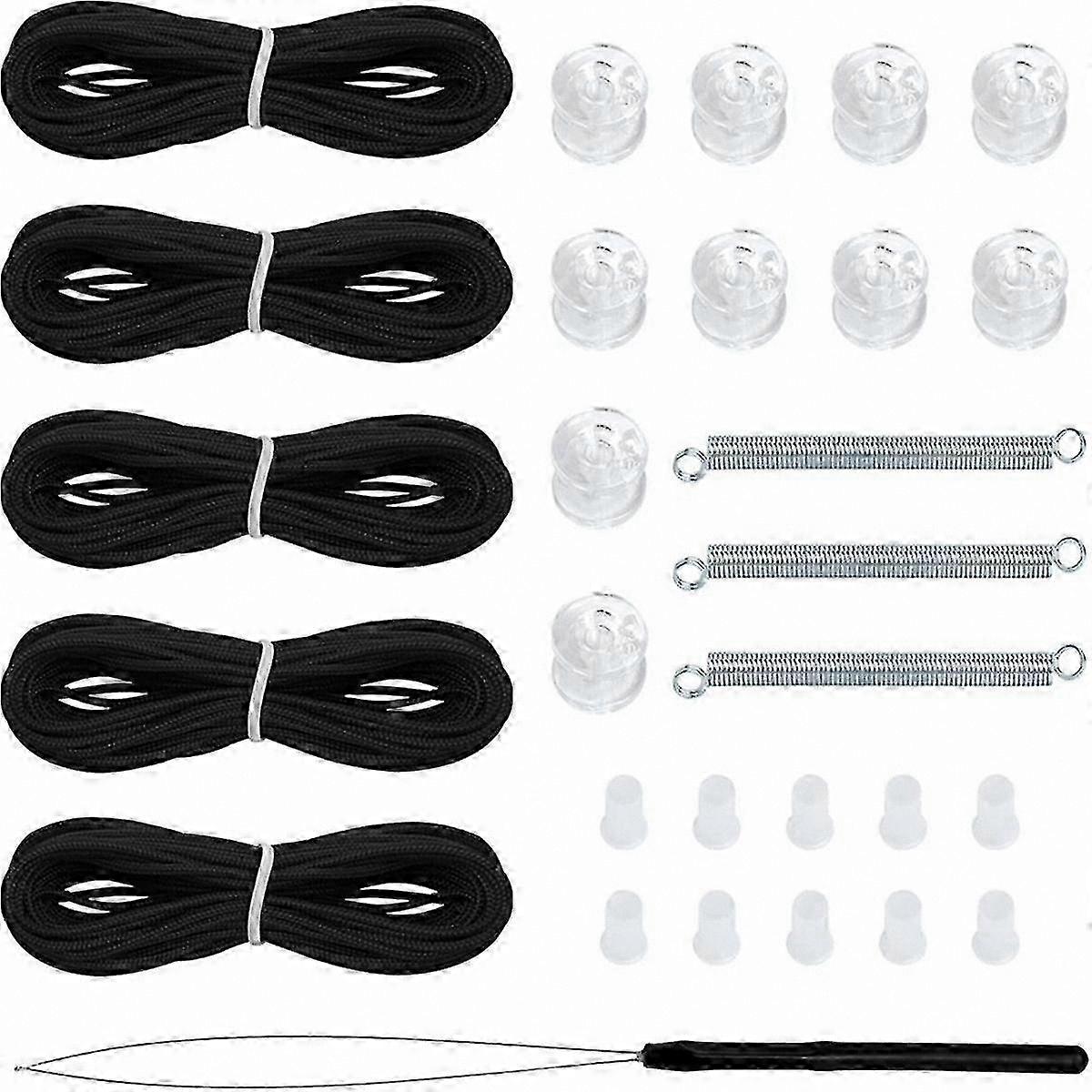 White Window Shade Repair Kit for Pleated Shades Restringing Tool