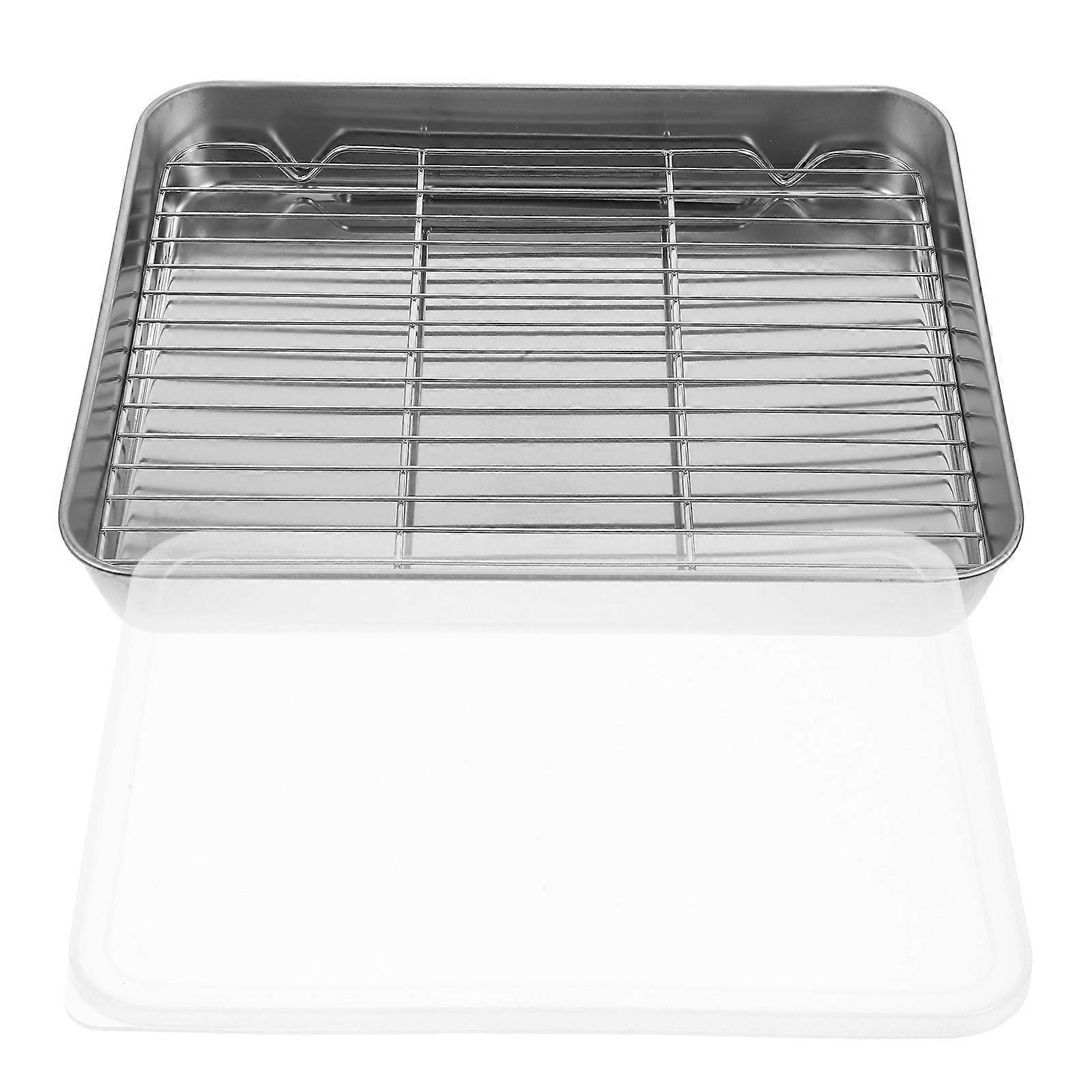 Baking Tray With Wire Rack Perfect For Oven Use Designed For Home Cooks Allowing Easy Cleaning And Maintenance 1 Pair