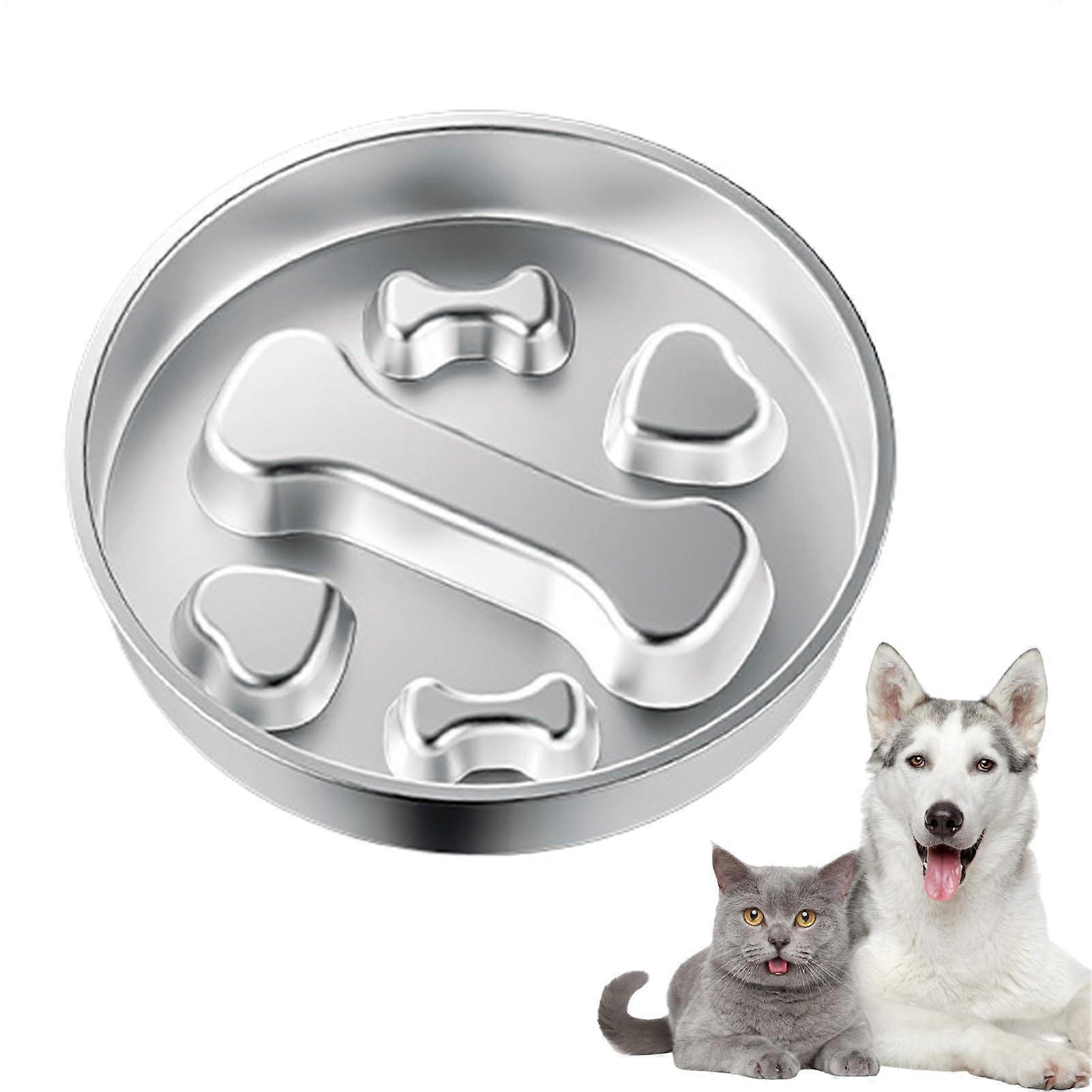Dog Slow Feeder For Puppies, Non-Slip Bowl, Prevents Gulping, Interactive Bone Puzzle Toy