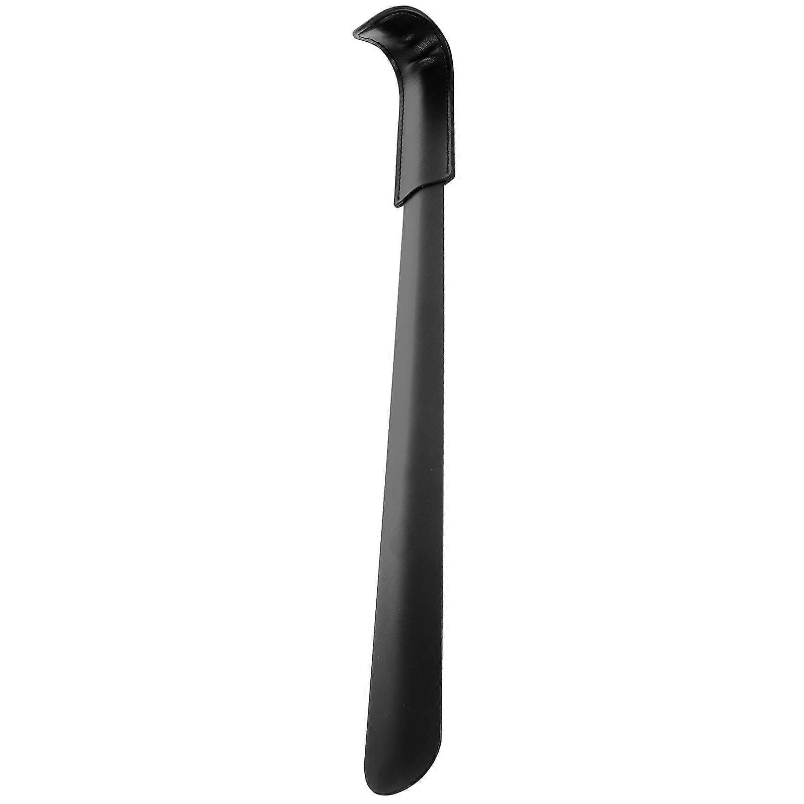 Here's a polished and professional product description based on your input:
 
**Durable Long Handled Shoe Horn with Sleeve – Easy Shoe Wearing for