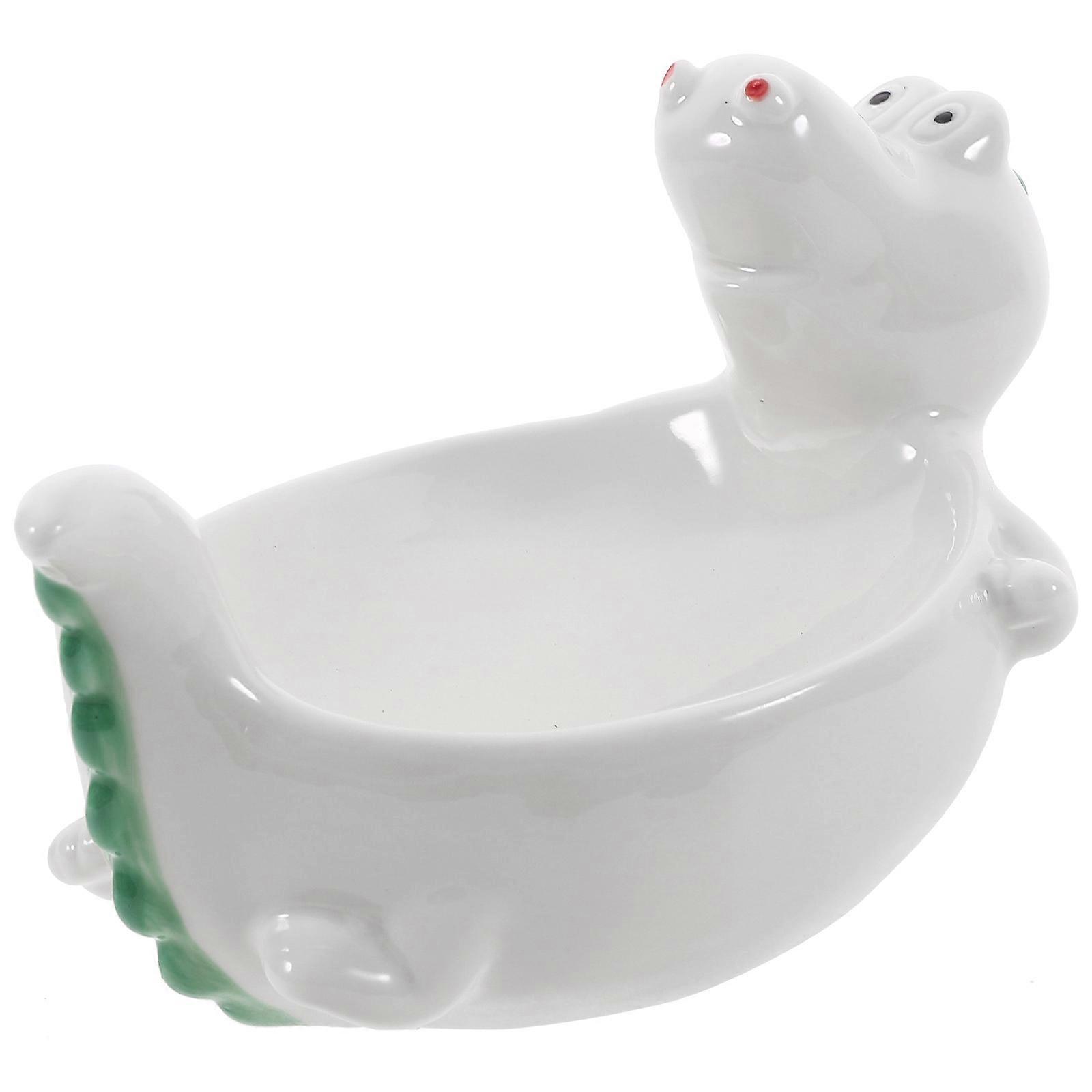 Ceramic Dipping Dish Cartoon Pattern Serving Bowl White Multi-use For Parties 1Pcs