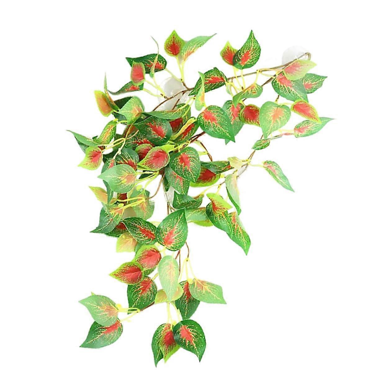 Artificial plants for terrariums, wall decorations with green leaves for reptiles