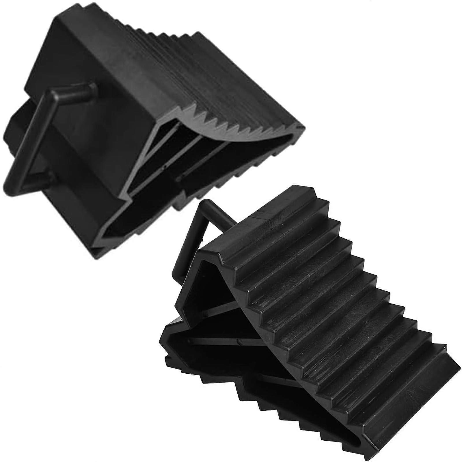 Pack of 2 Plastic Wheel Chocks with Handle, Brake Wedges up to 1.6 t for Car, Truck, Trailer