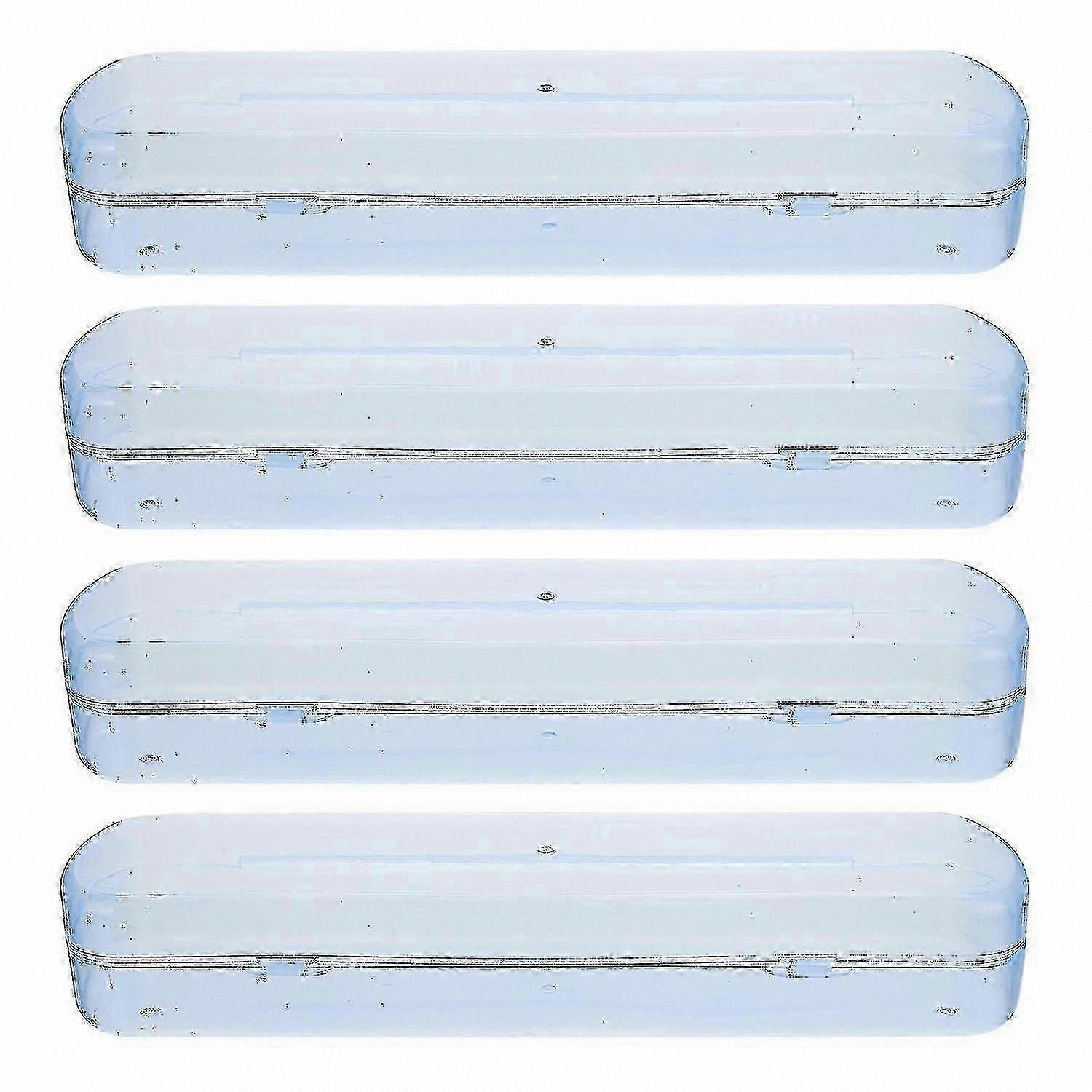 Travel Toothbrush Organizer Set - 4 Pack Portable Storage Boxes for Toothbrushes