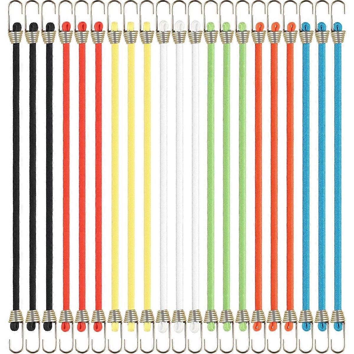 21 Pcs Bungee Cords with Hooks,10in Adjustable Short Bungee Cords