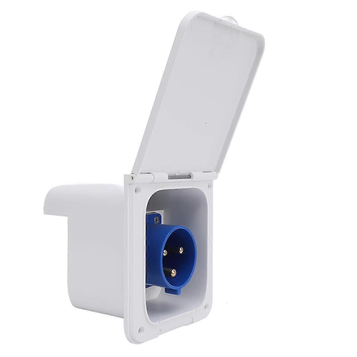 RV Power Inlet Socket 3 Pin 32A Flush Mount Waterproof Power White