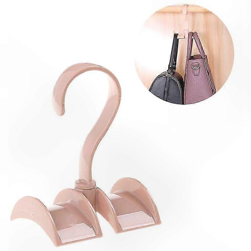 Coat Hanger Hook Wardrobe Bag Hanger Plastic Double Hook Coat Rack Tie Storage Rack