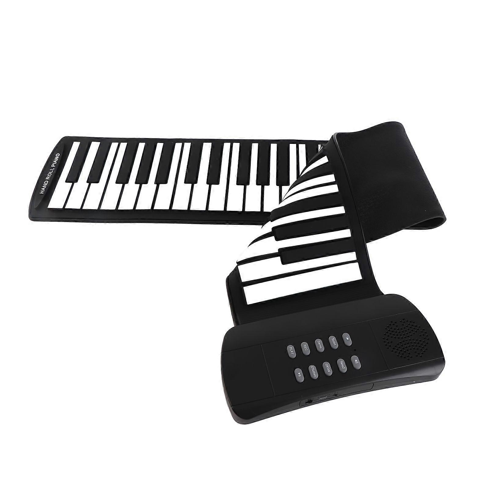 Roll Up Piano with Built in Speaker 16 Tones 6 Demos Supports Recording Sustain Headphone Jack Silent Hand Roll Foldable Piano Flexible Silicone Elect