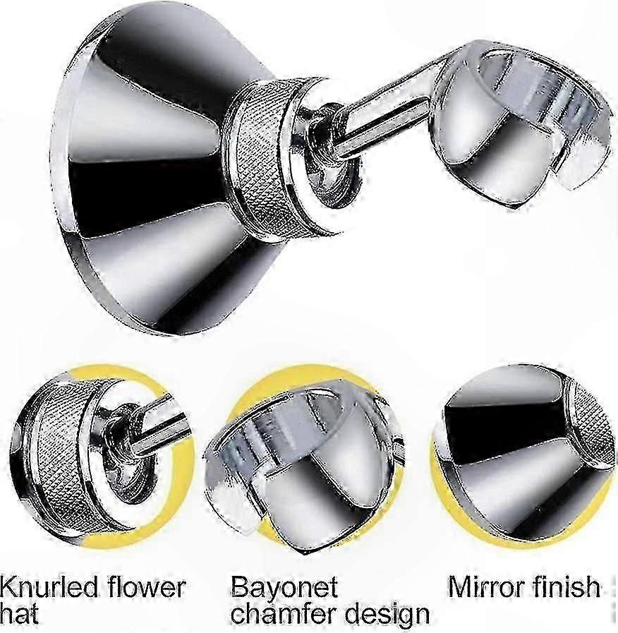 Adjustable Handheld Shower Mount Wall Bracket Clamp Silver Chrome Finish
