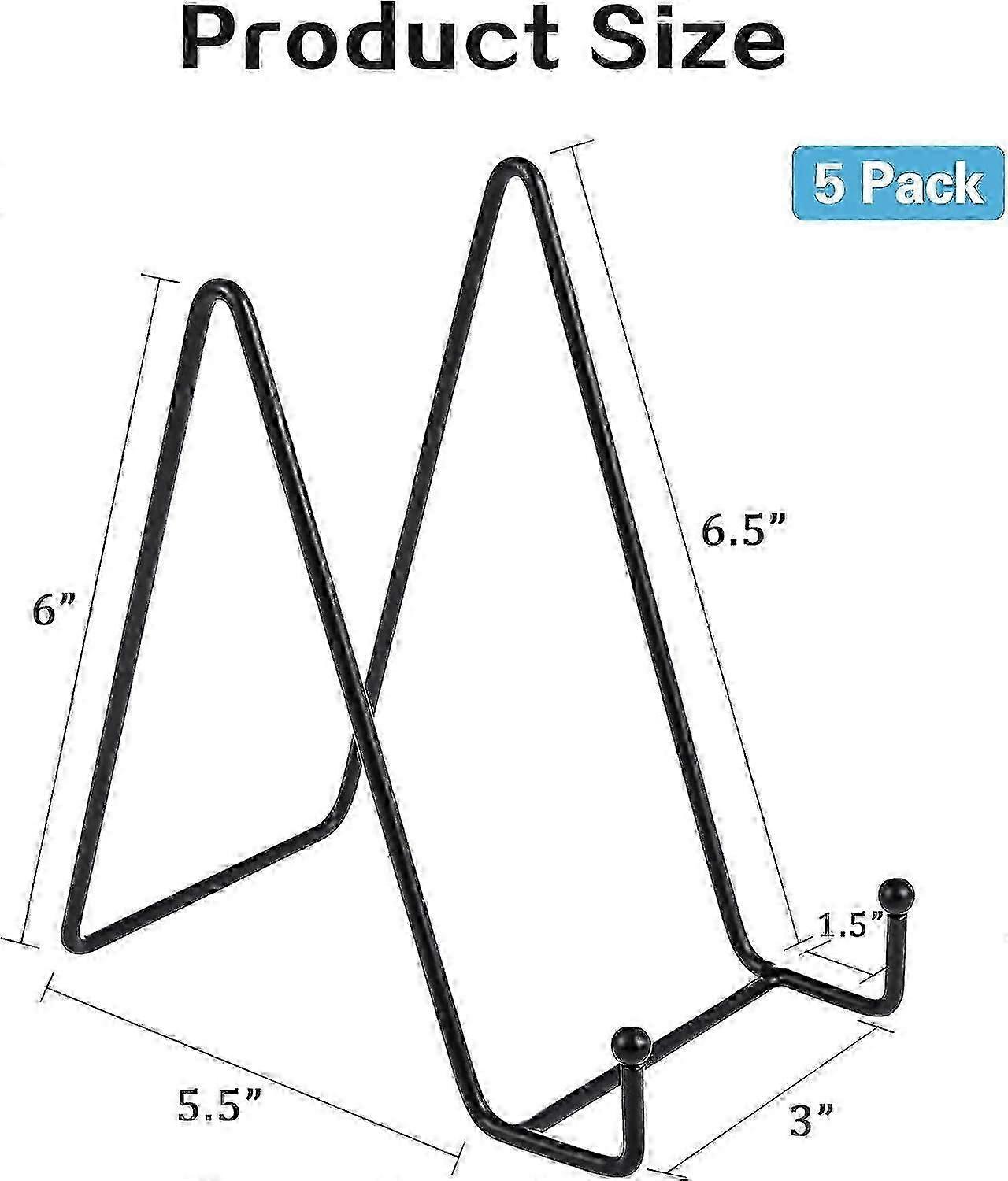 6-Inch Display Stands for Picture Frames, Plates, Books & More - Set of 5